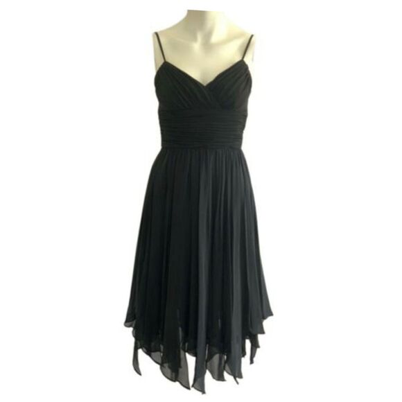 Decode 1.8 Prom Dress Black Silk Sleeveless V-neck Built In Bra 2 - Picture 1 of 12